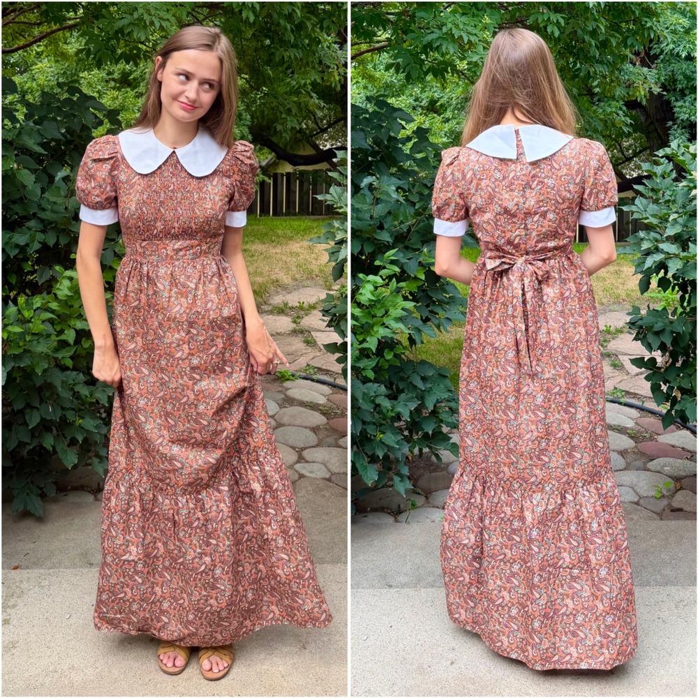 Vintage 1970s Prairie Dress Young Innocent Arpeja 70s Fall Cottagecore Edwardian
